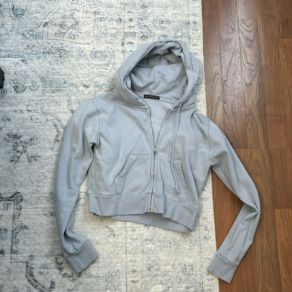 Brandy Melville light blue cropped zip up